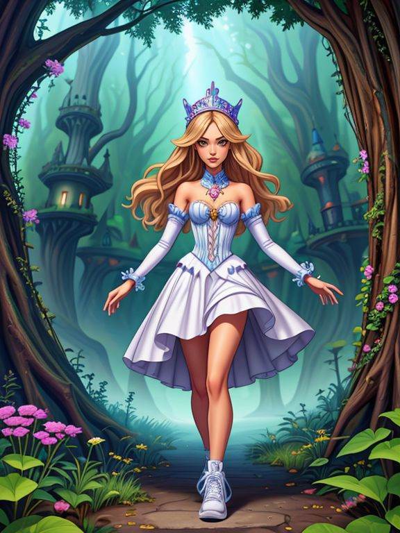 Reese_Finch,  sneakers outfit,  A fairytale land where magical creatures live and thrive on Tensor.Art