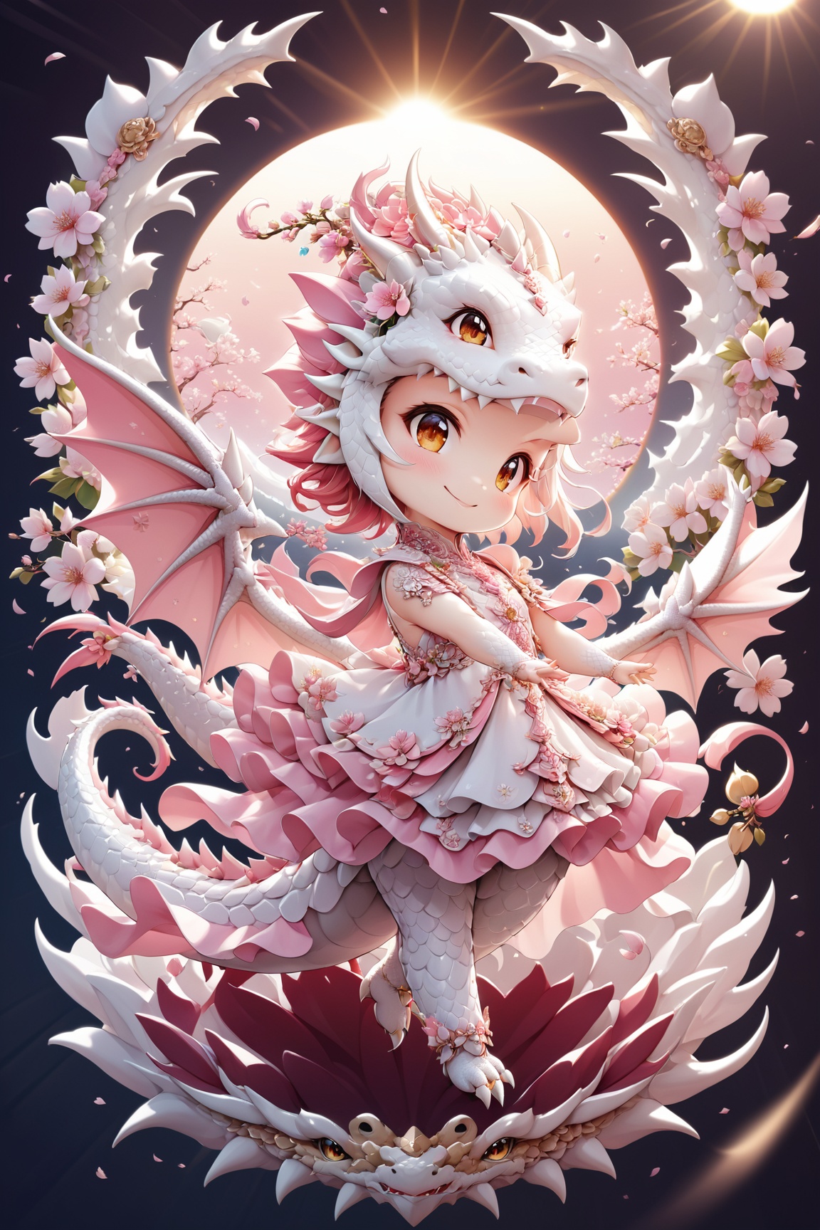 portrait of cute dragon,  (dancing pose),  high quality on Tensor.Art