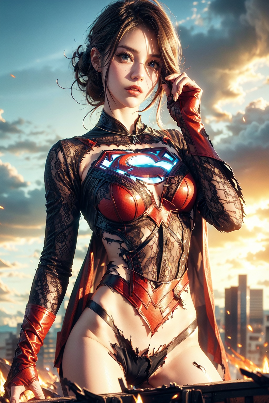 lace_trim,  |supergirl|,  body_suit on Tensor.Art