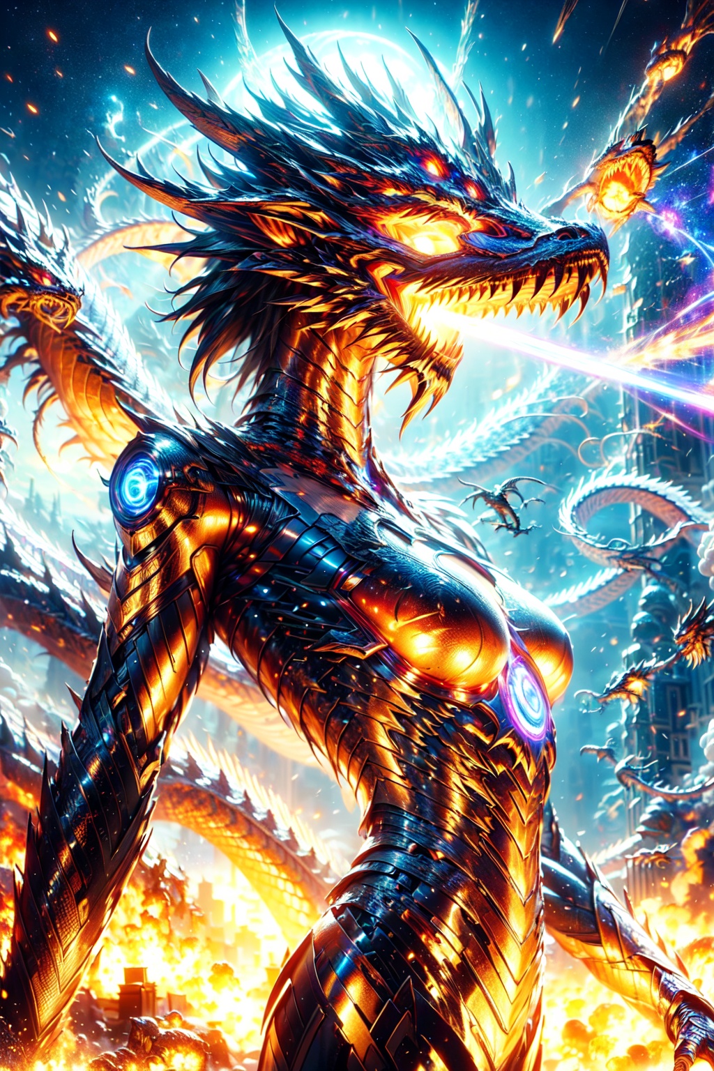 iron woman,  (dragon head),  spaceship on Tensor.Art