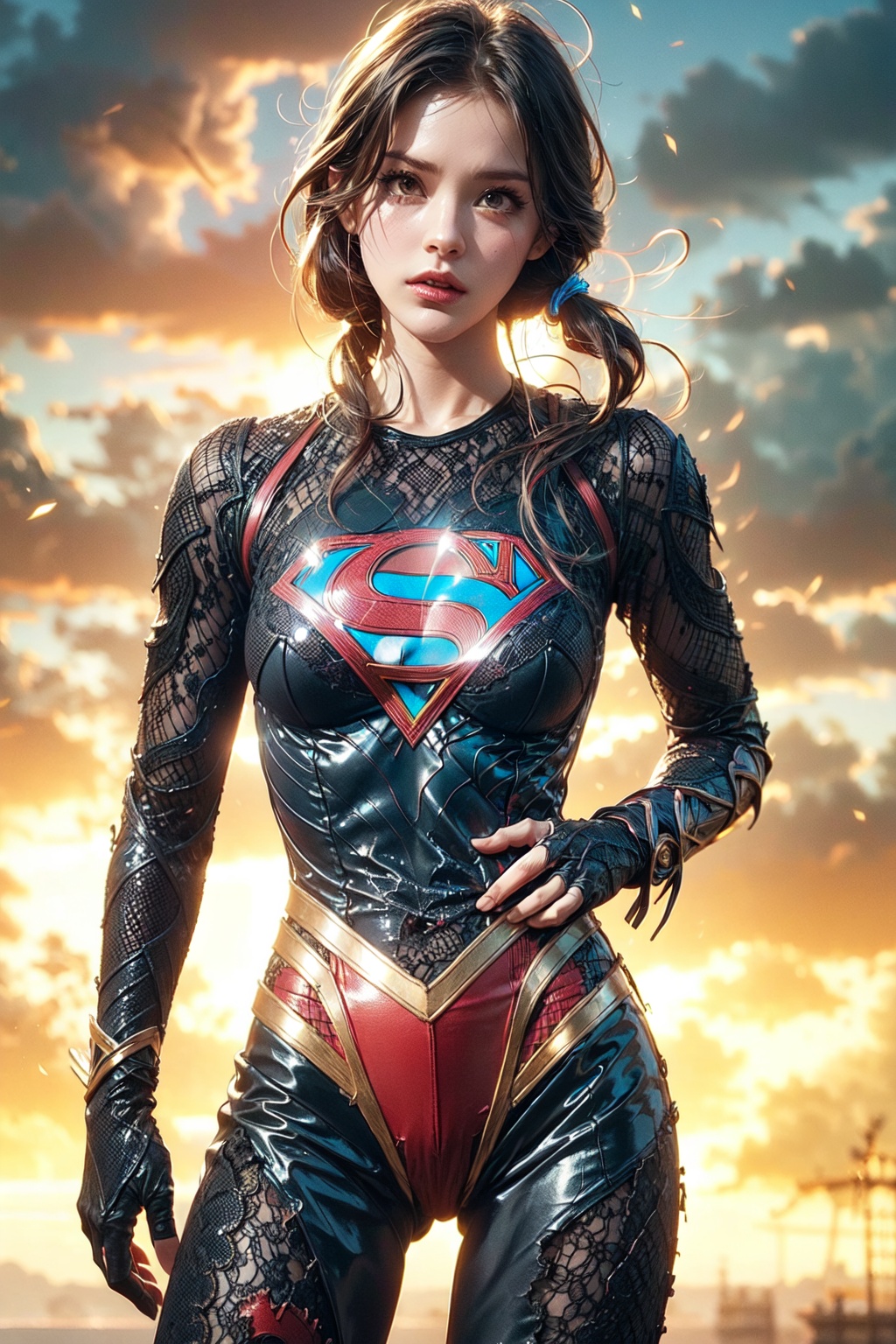 lace_trim,  |supergirl|,  body_suit on Tensor.Art