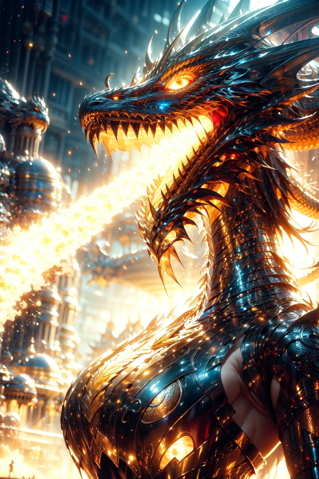 iron woman,  (dragon head),  spaceship on Tensor.Art