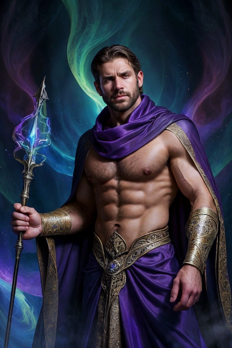 face portrait of a medieval fantasy mage,  mysterious man, on Tensor.Art