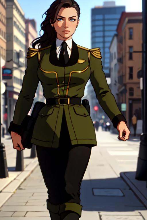 full body,  a woman standing in a city,  beautiful eyes on Tensor.Art