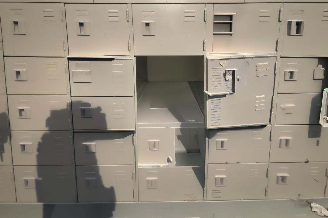 best quality, ultra-detailed, illustration,getabako, locker, monochrome, shadow, door, indoors, scenery, close-up<lora:getabako2_SD15_V2:1>