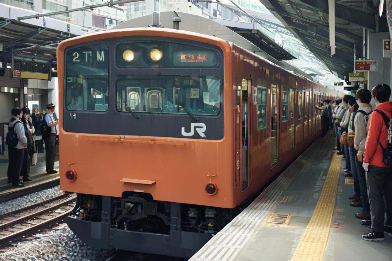 best quality, ultra-detailed, illustration,JRE201, train, train station, bag, real world location, railroad tracks, multiple girls, scenery, realistic, multiple boys, photo background, backpack, 6+boys, pants, shoes, headlight <lora:sdxl_photorealistic_slider_v1:0.5> <lora:osaka_loop_linie_201_SDXL_V1:1>