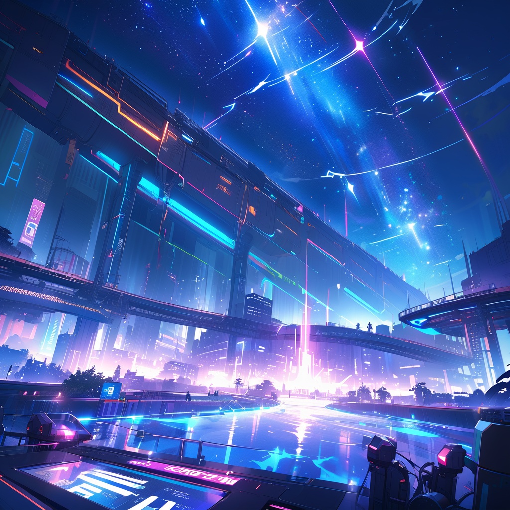 cyberpunk metropolis,  train station,  tidal pool on Tensor.Art