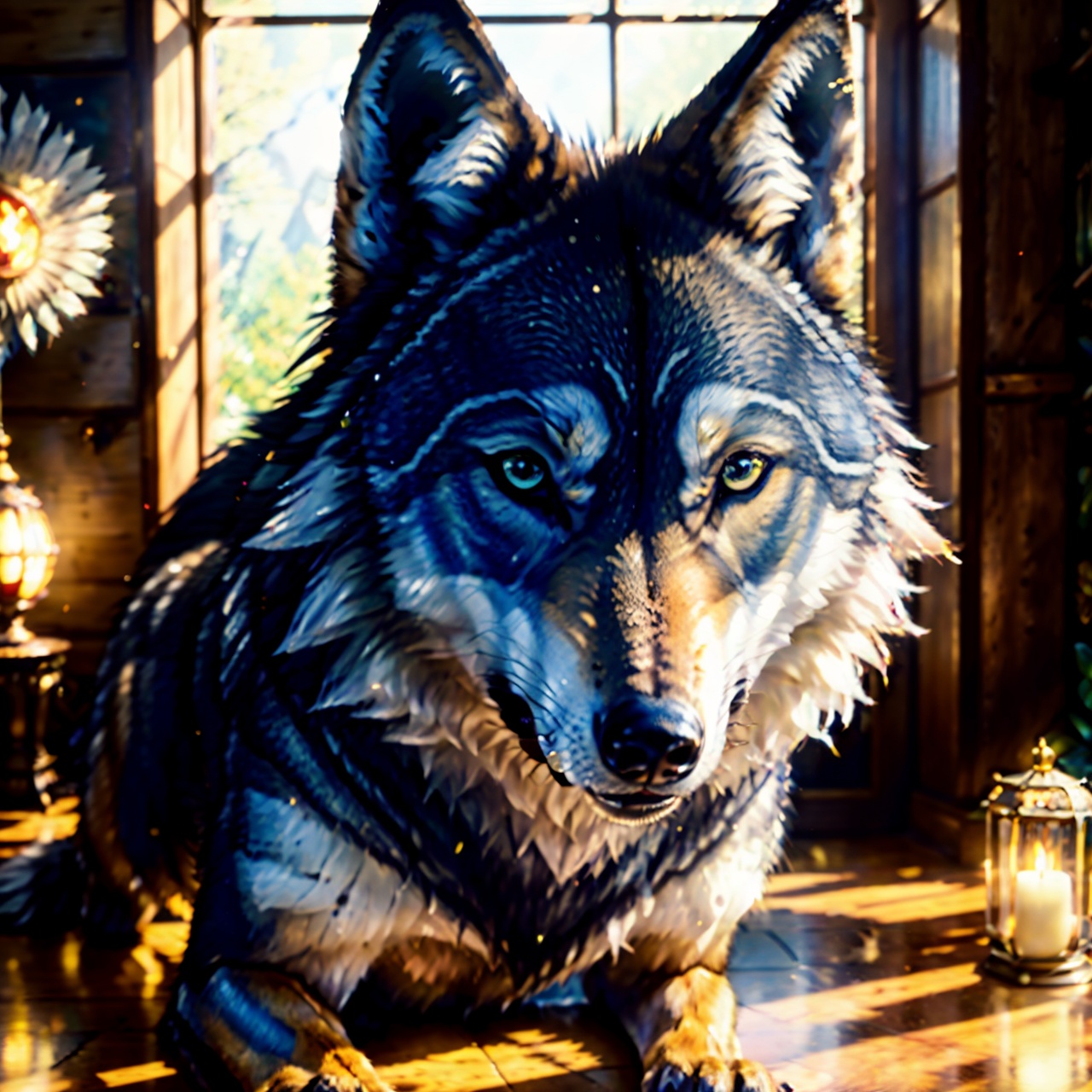 Masterpiece,  best quality,  ((Beautifully detailed Wolf)) (very detailed CG Unity 8k wallpaper) on Tensor.Art