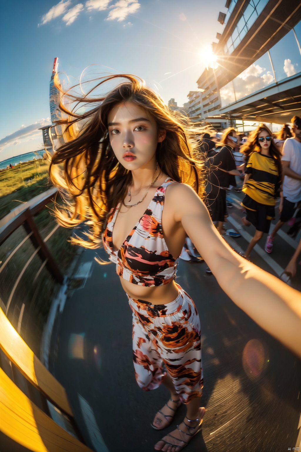 1girl,  fisheye,  selfie on Tensor.Art
