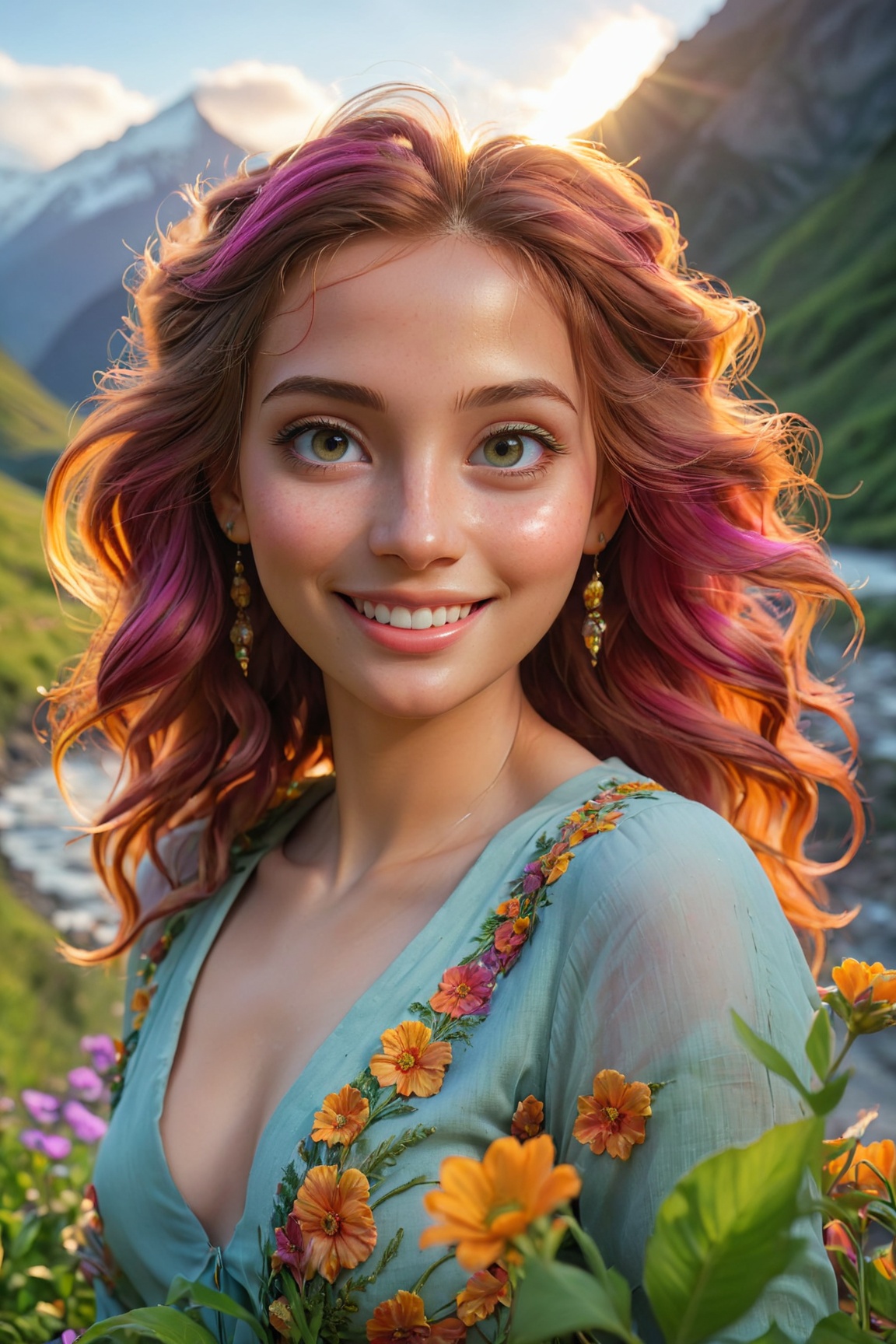 photorealistic,  ultra-detailed,  vibrant photography of a woman in nature on Tensor.Art