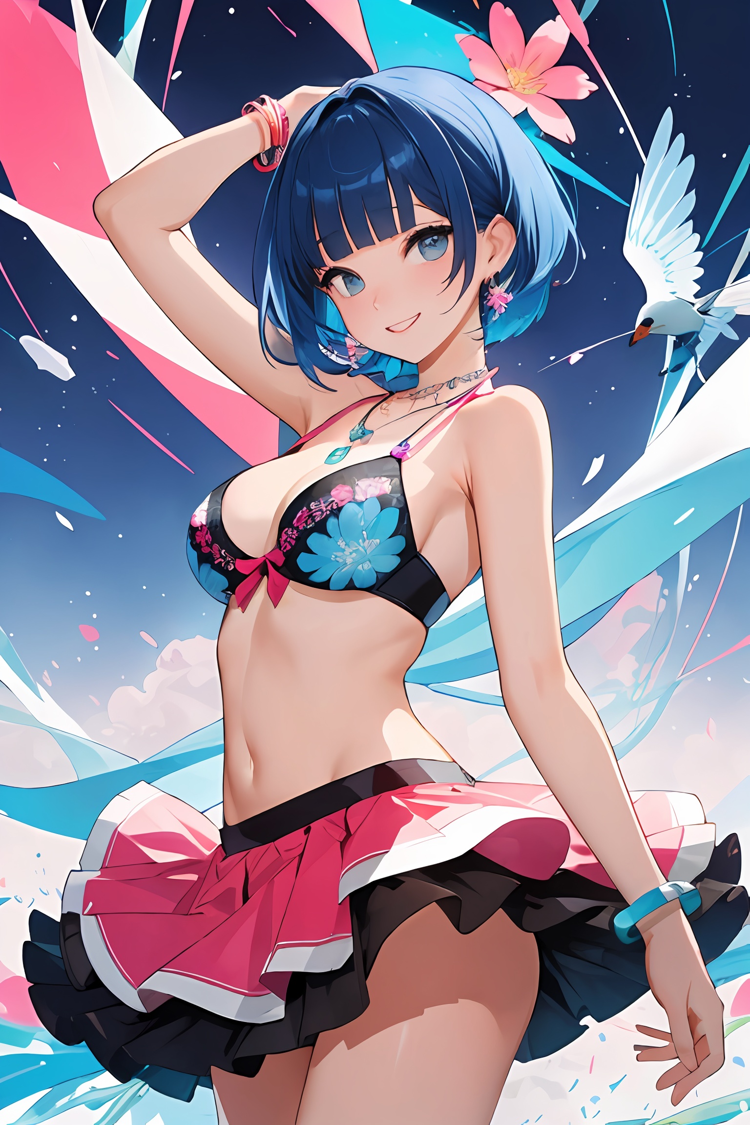 Create a (high-res) (masterpiece) featuring a captivating (1girl) in a (solo),  standing pose,  engagingly (looking at the...