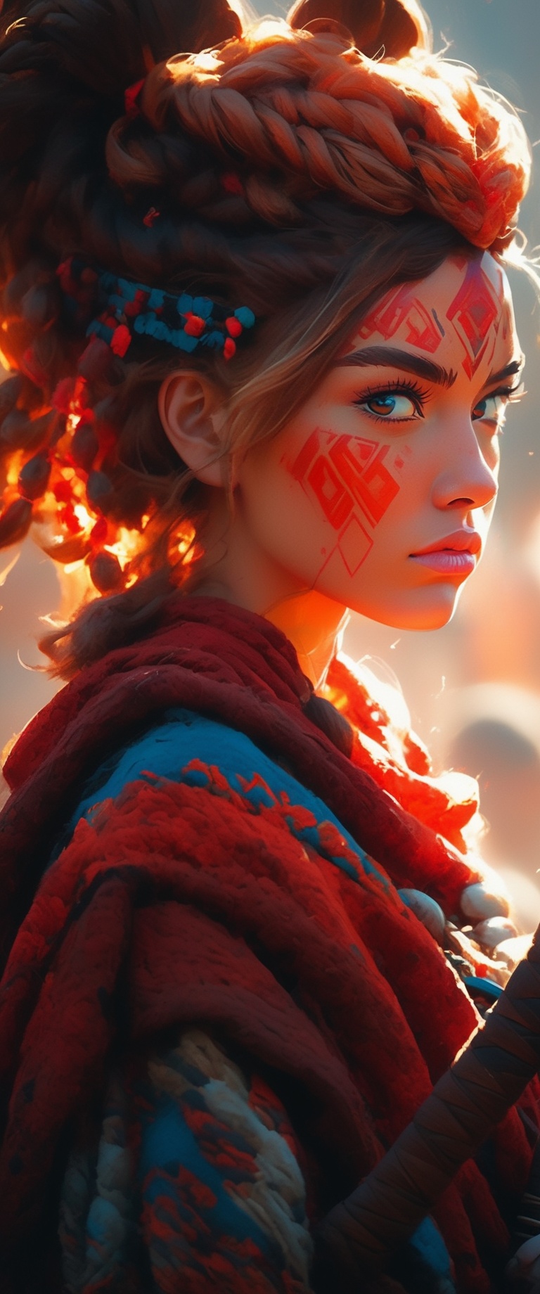 A stunning intricate full color portrait of as (viking warrior),  (barbarian),  epic character composition on Tensor.Art