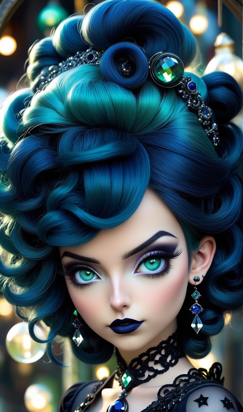 A mysterious and enchanting witch girl,  gothic style,  with ethereal makeup on Tensor.Art