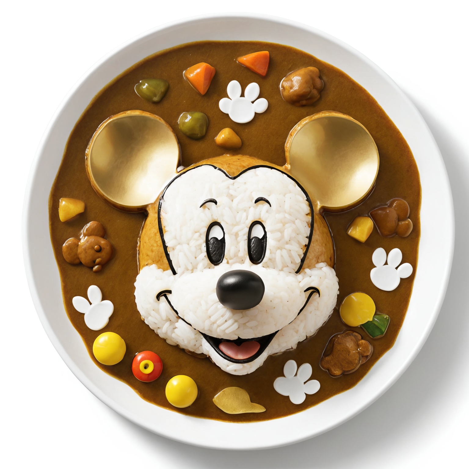 Japanese Curry Rice,  Mickey Mouse cartoon head, on Tensor.Art