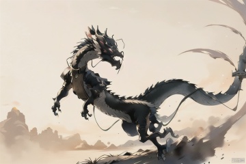  solo, highly detailed, (best quality), ((masterpiece)),miaoying, loong, no humans, (simple_background),dragon, miaoying,