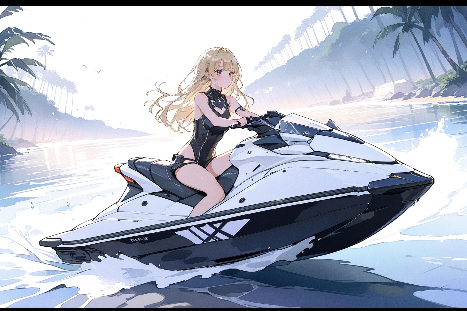 1girl,  personal watercraft,  masterpiece on Tensor.Art