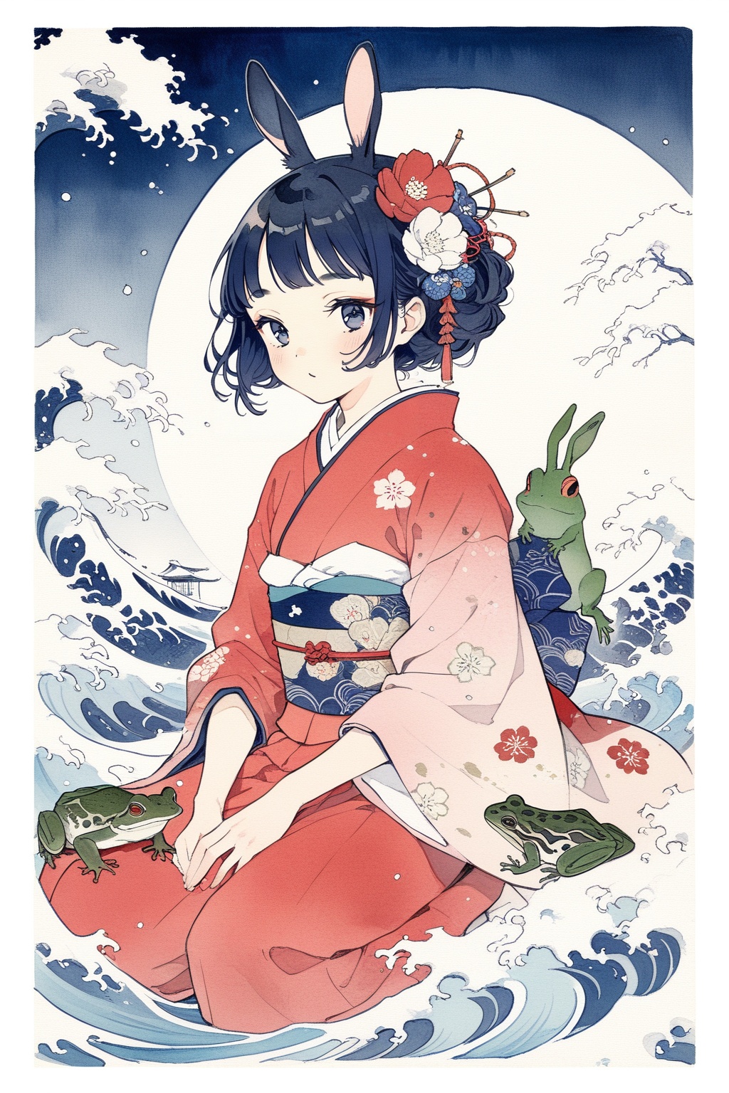 traditional,  ukiyo-e,  Chojugiga on Tensor.Art