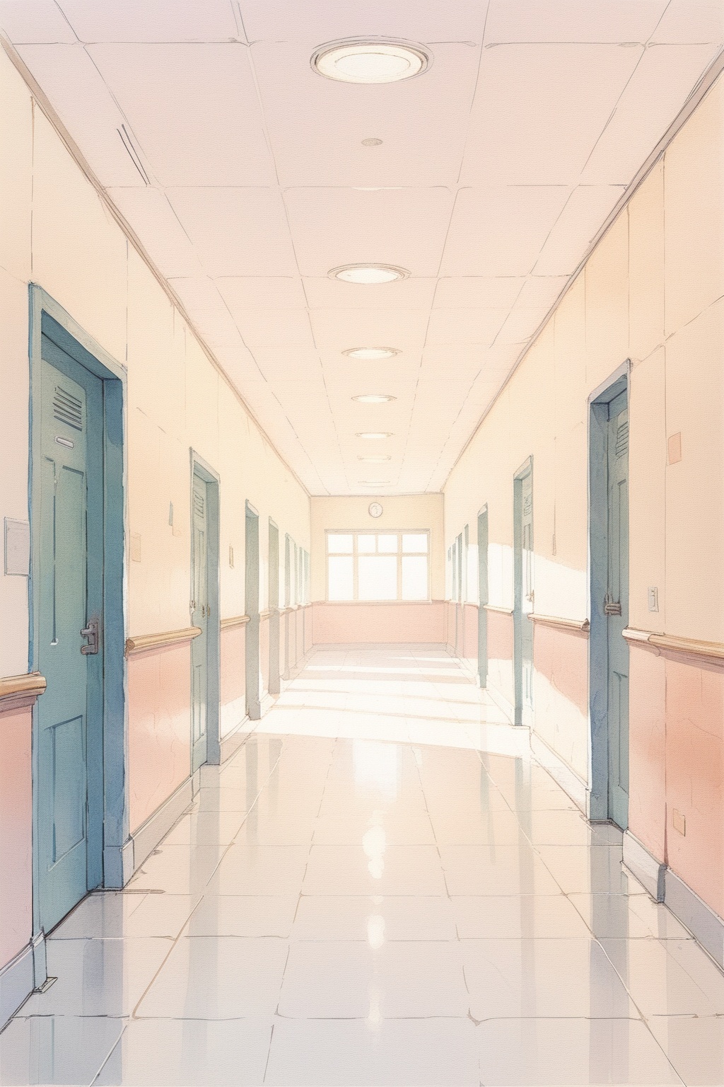 empty school hallway,  masterpiece,  best quality on Tensor.Art