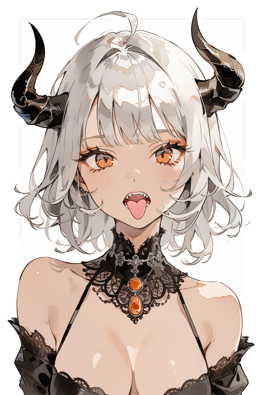 1girl,  dark skin,  silver hair on Tensor.Art