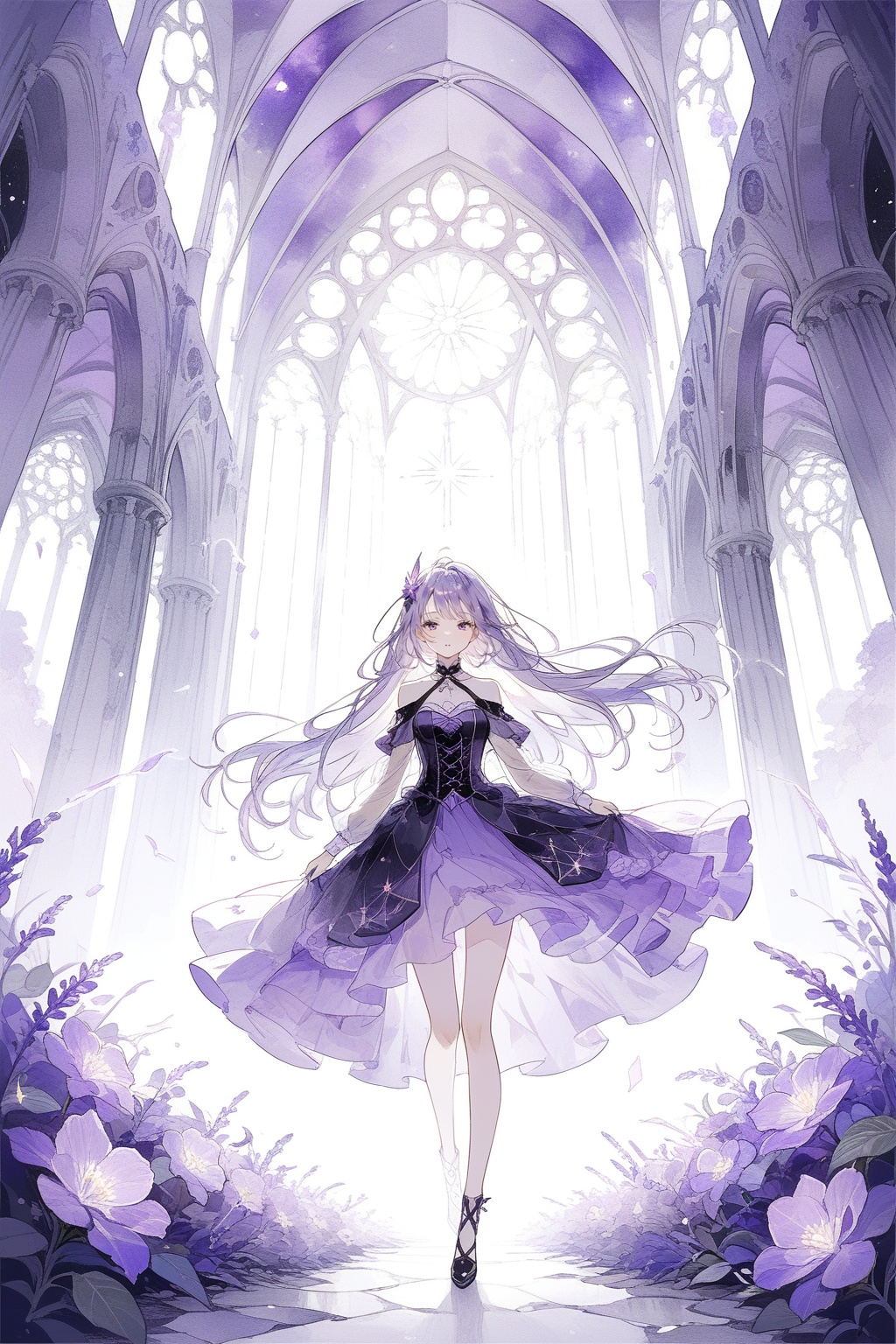 1girl,  lavender gusty air amethyst,  fade on Tensor.Art