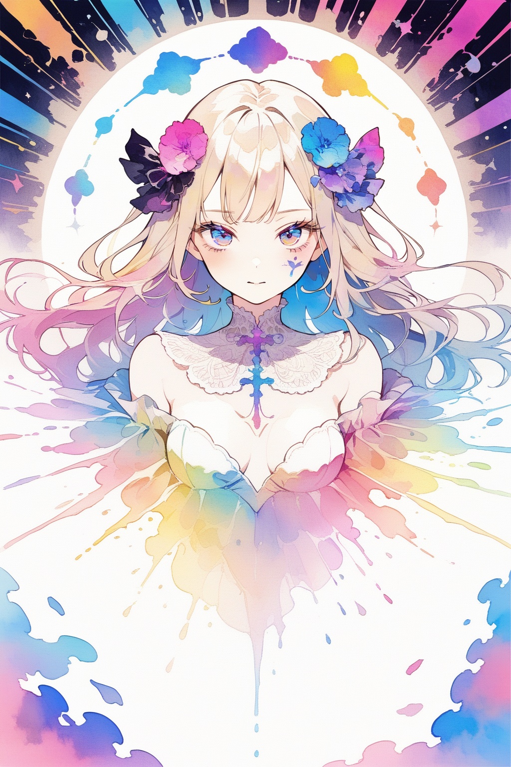 1girl,  psychedelic,  Rorschach on Tensor.Art