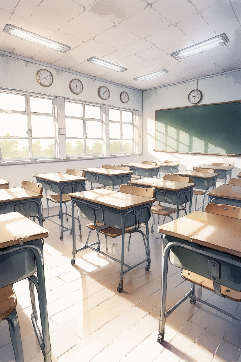 empty classroom,  masterpiece,  best quality on Tensor.Art