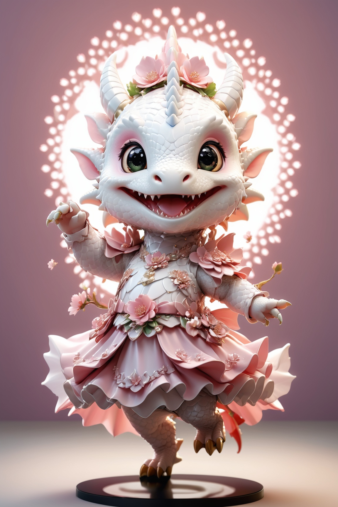 portrait of cute dragon,  (dancing action pose),  high quality on Tensor.Art