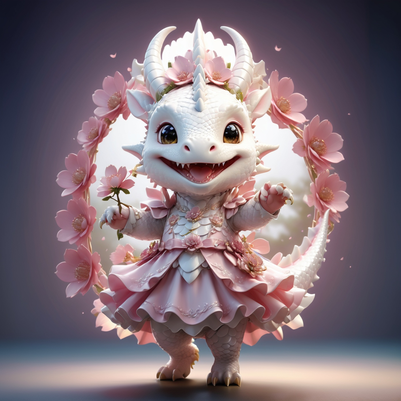portrait of cute dragon,  (dancing pose),  high quality on Tensor.Art