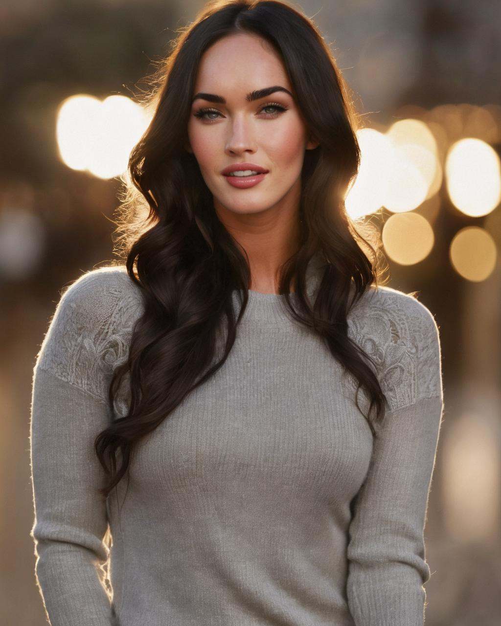 professional fashion photography of megan_fox,  ,  turtleneck sweater on Tensor.Art