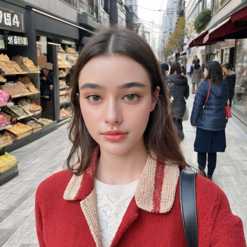 dasha_taran,  ,  walking on a crowded street on Tensor.Art