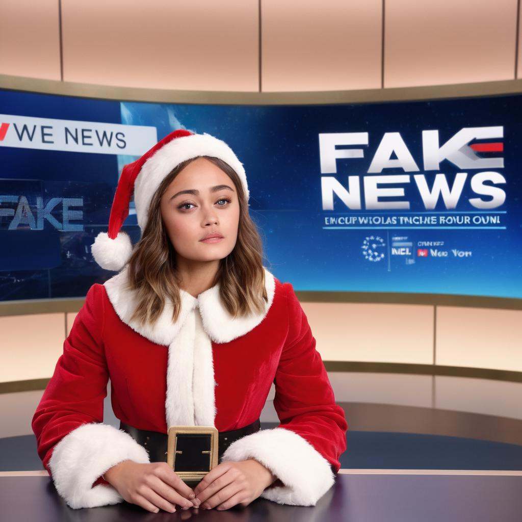 ella_purnell,  ,  tv news moderator dressed as santa claus on Tensor.Art