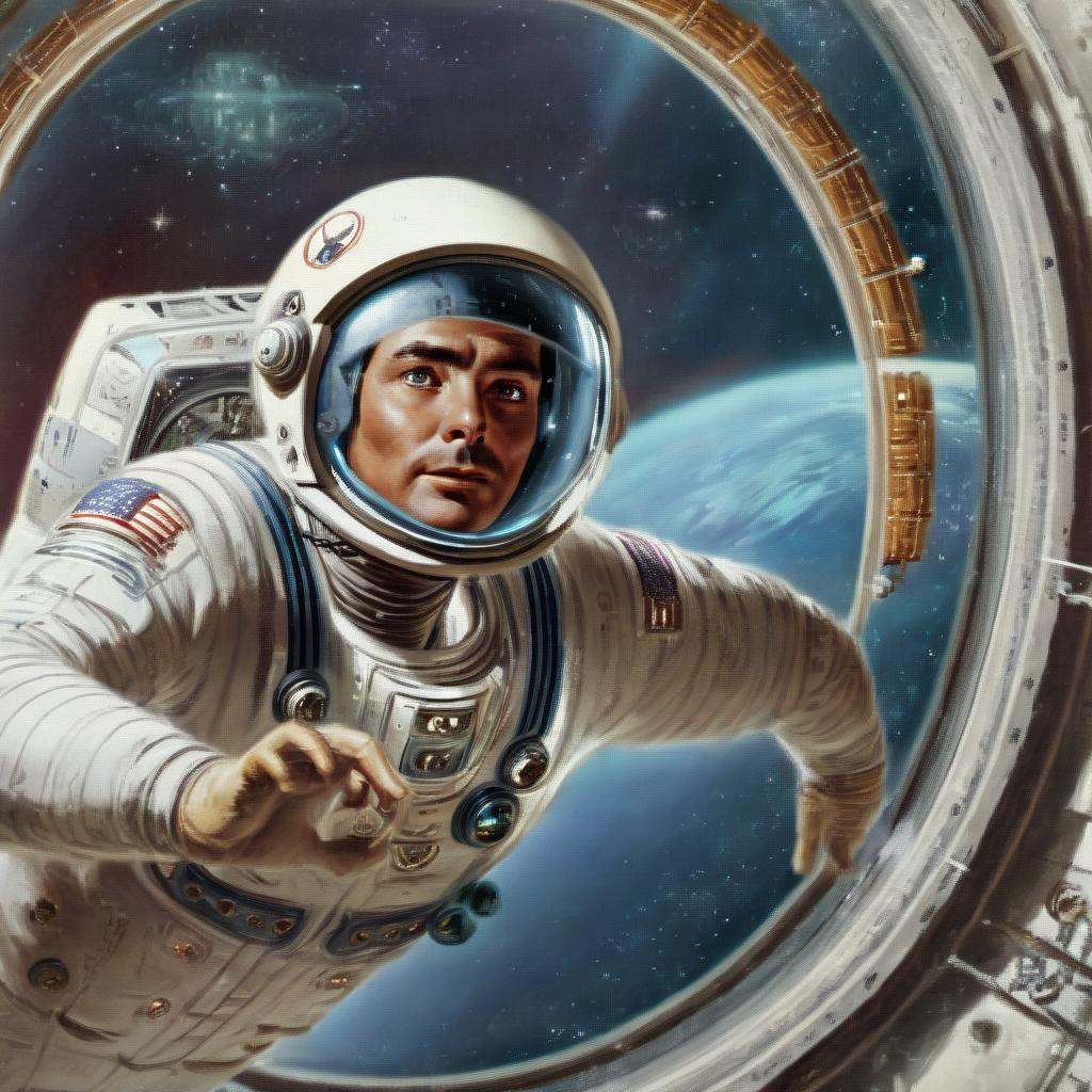 painting,  cowboy shot,  portrait of a astronaut on Tensor.Art
