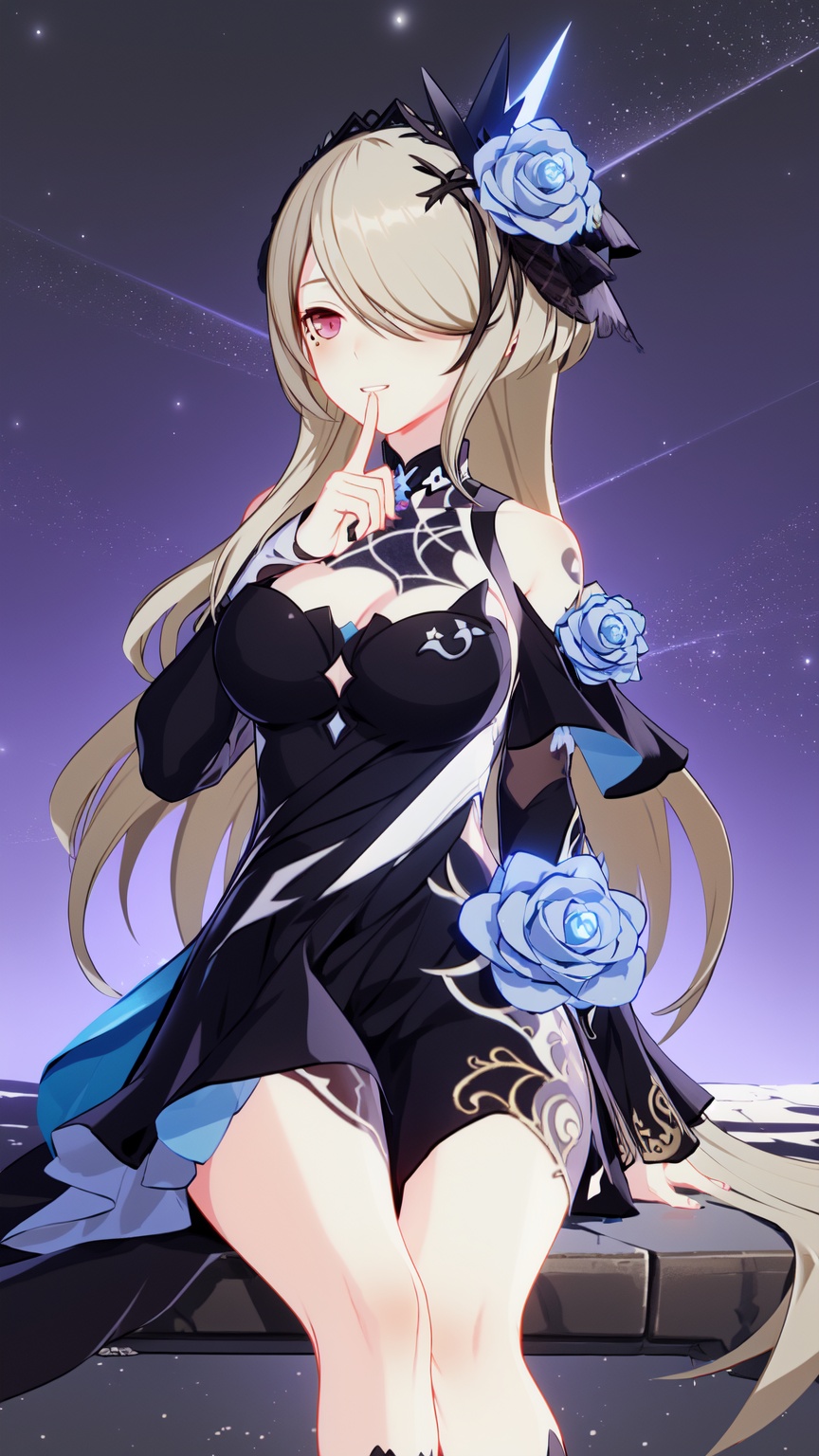 1girl,  looking somewhere and sitting too,  ((magical garden background)) on Tensor.Art