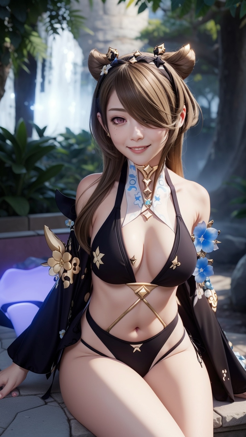 1girl,  black bikini,  purple eyes on Tensor.Art