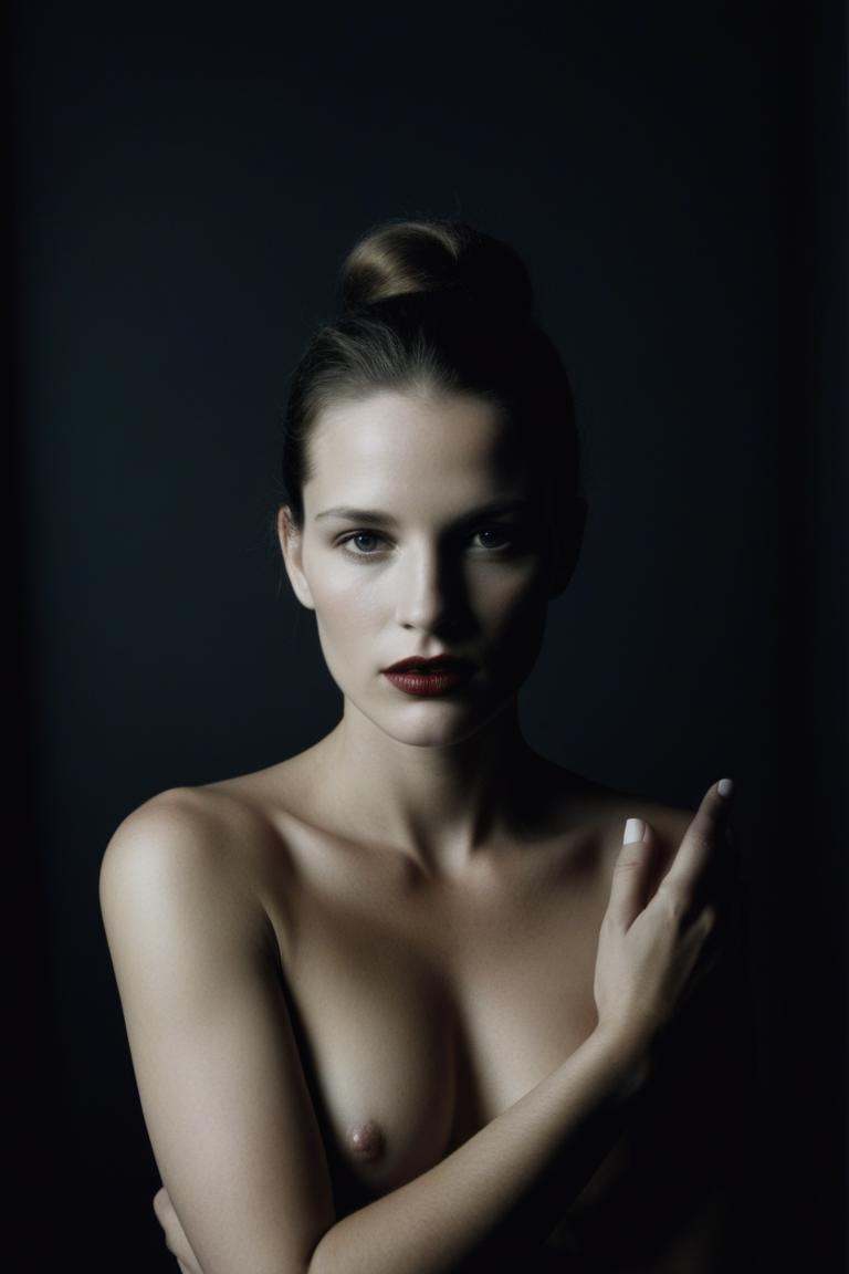 by Bill Henson and Mario Testino,  [photograph,  skinny Southern Loki on Tensor.Art