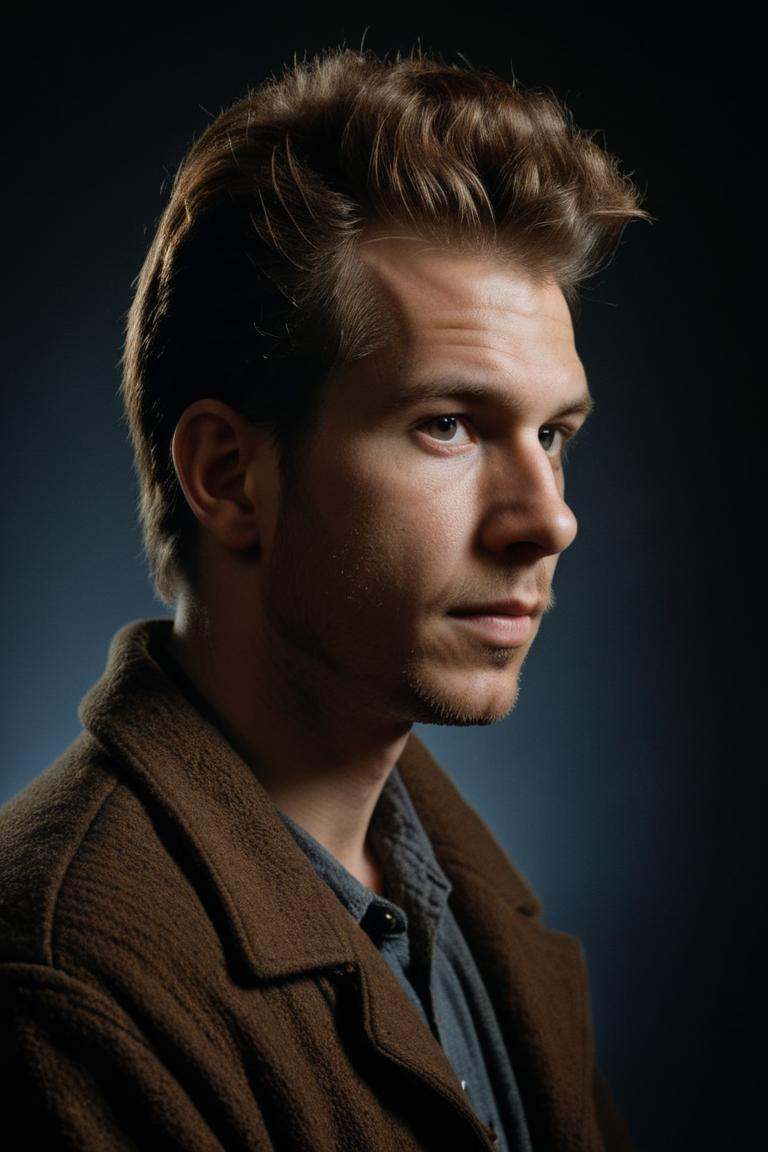 photograph,  1950'S Male,  his hair is Chestnut on Tensor.Art