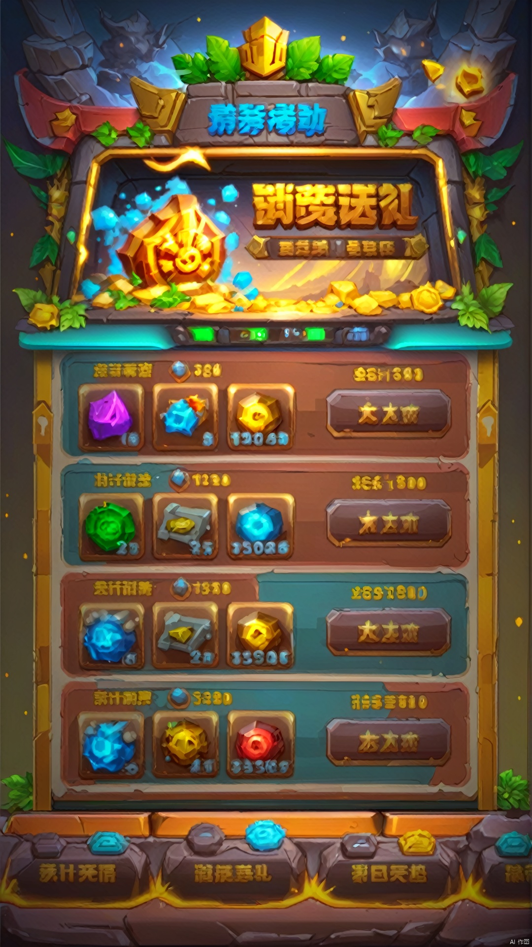 (Ultra-realistic style) game interface, (UI design theme)