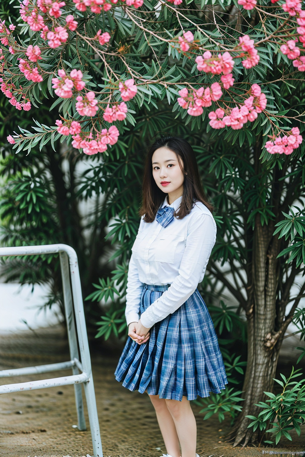1girl, solo, (best quality, masterpiece, ultra-high resolution, 4K, HDR, UHD, 64K, official art), (photorealistic:1.3, realistic:1.3), legs,(indoors, classroom, black board, school desk), (Canon RF 85mm f/1.2L 85mm), (flower arrangement:1.2),floating hair, long hair, brown hair,(full body:1.3), (busty:1.2),(standing:1.3), (huge breasts:1.3), facing viewer, wetclothes, publictattoo, (foot focus:1.2, sport shoes), , JK