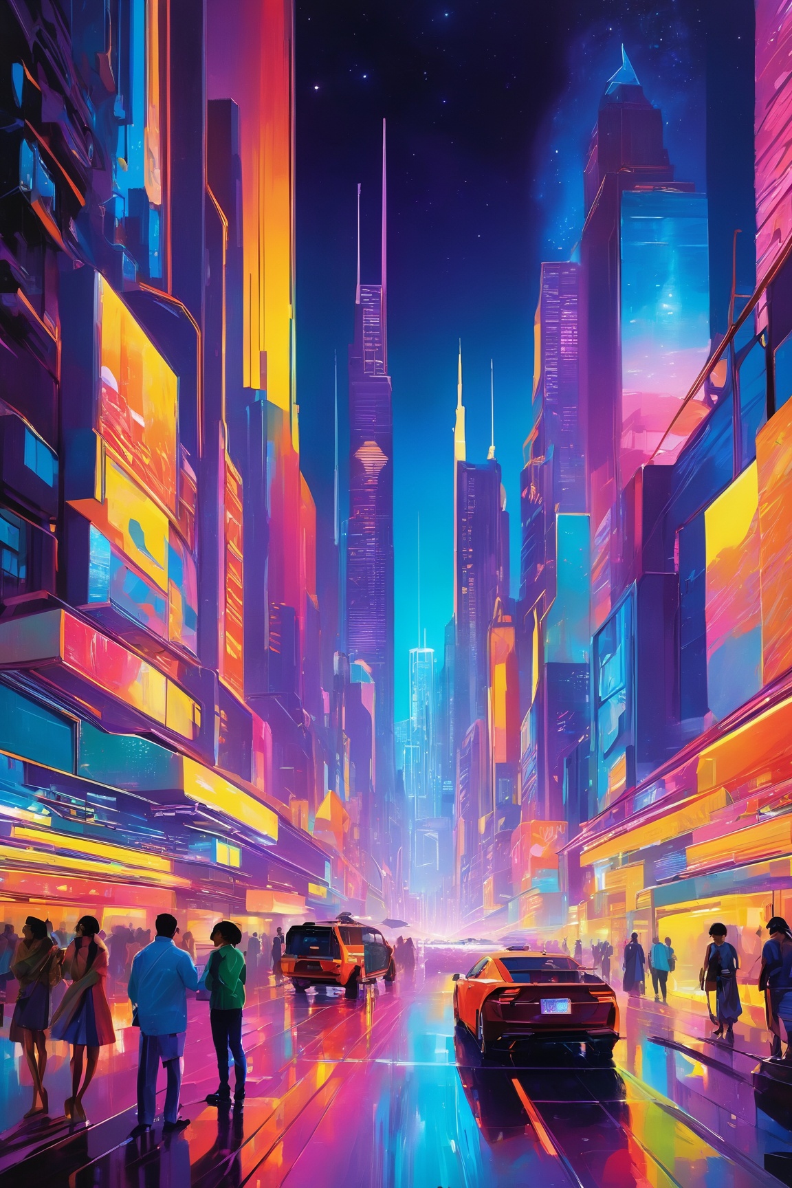 (masterful composition,  cutting-edge),  artwork that takes you on a journey into the heart of a bustling on Tensor.Art