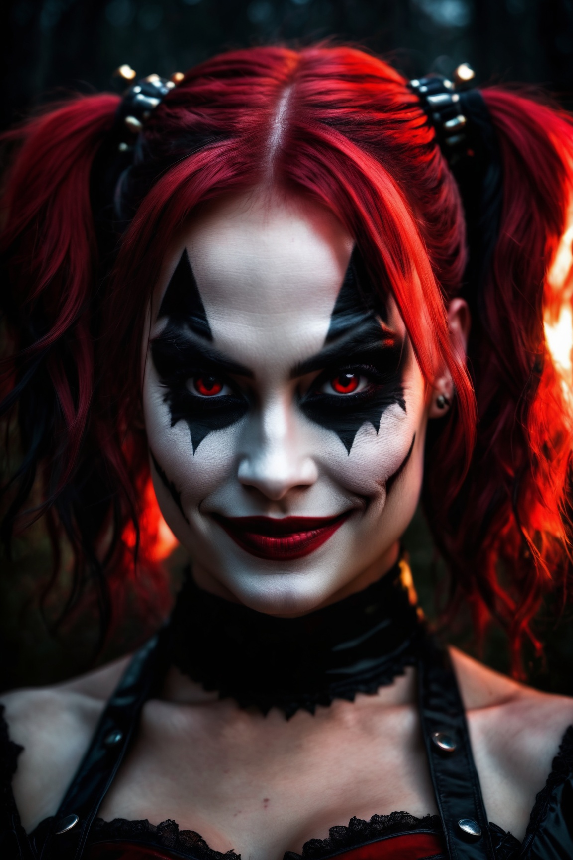 ultra-detailed,  dark evil style,  Harley Quinn on Tensor.Art