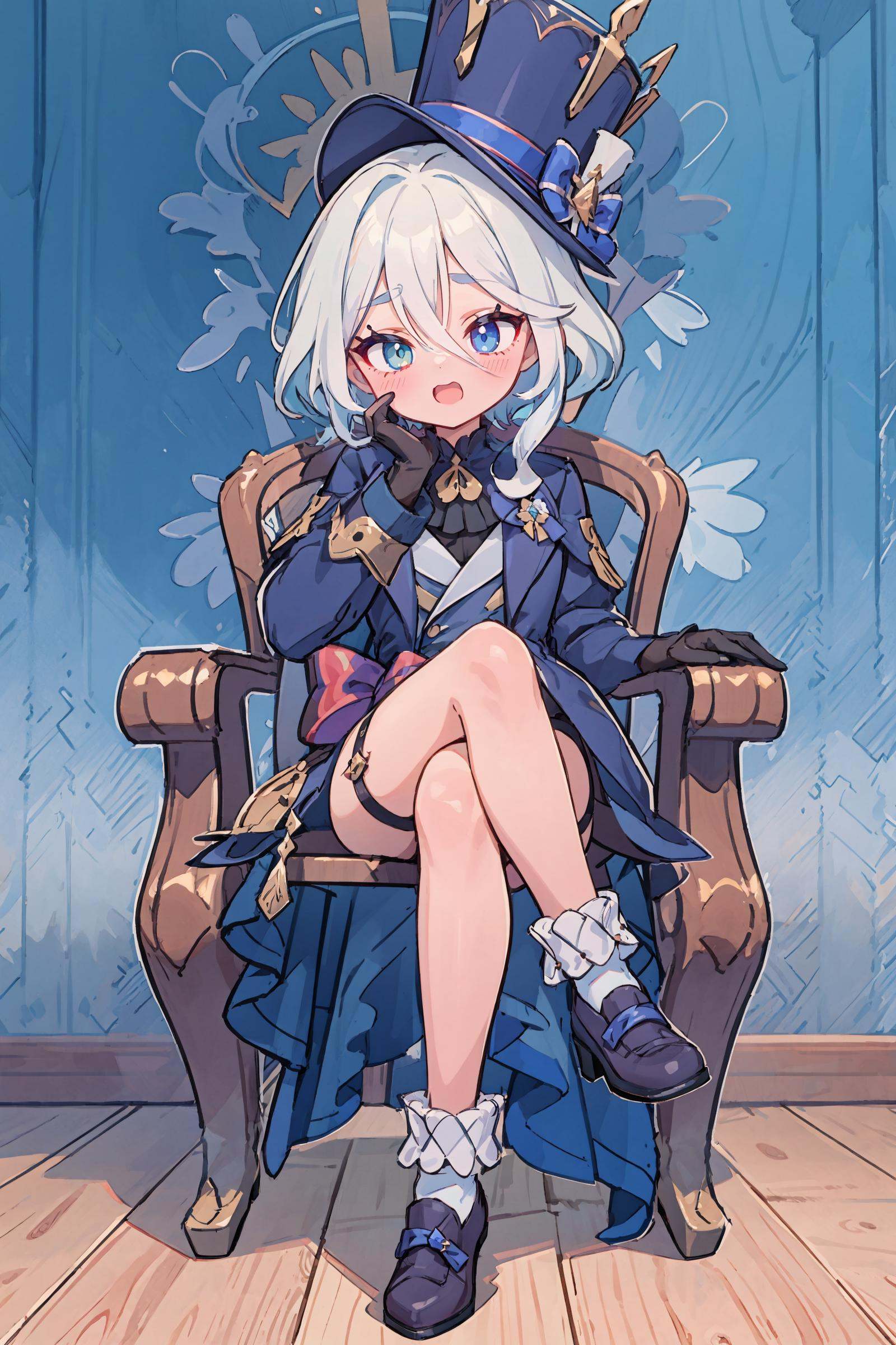 1girl,  furina \(genshin impact\),  heterochromia on Tensor.Art