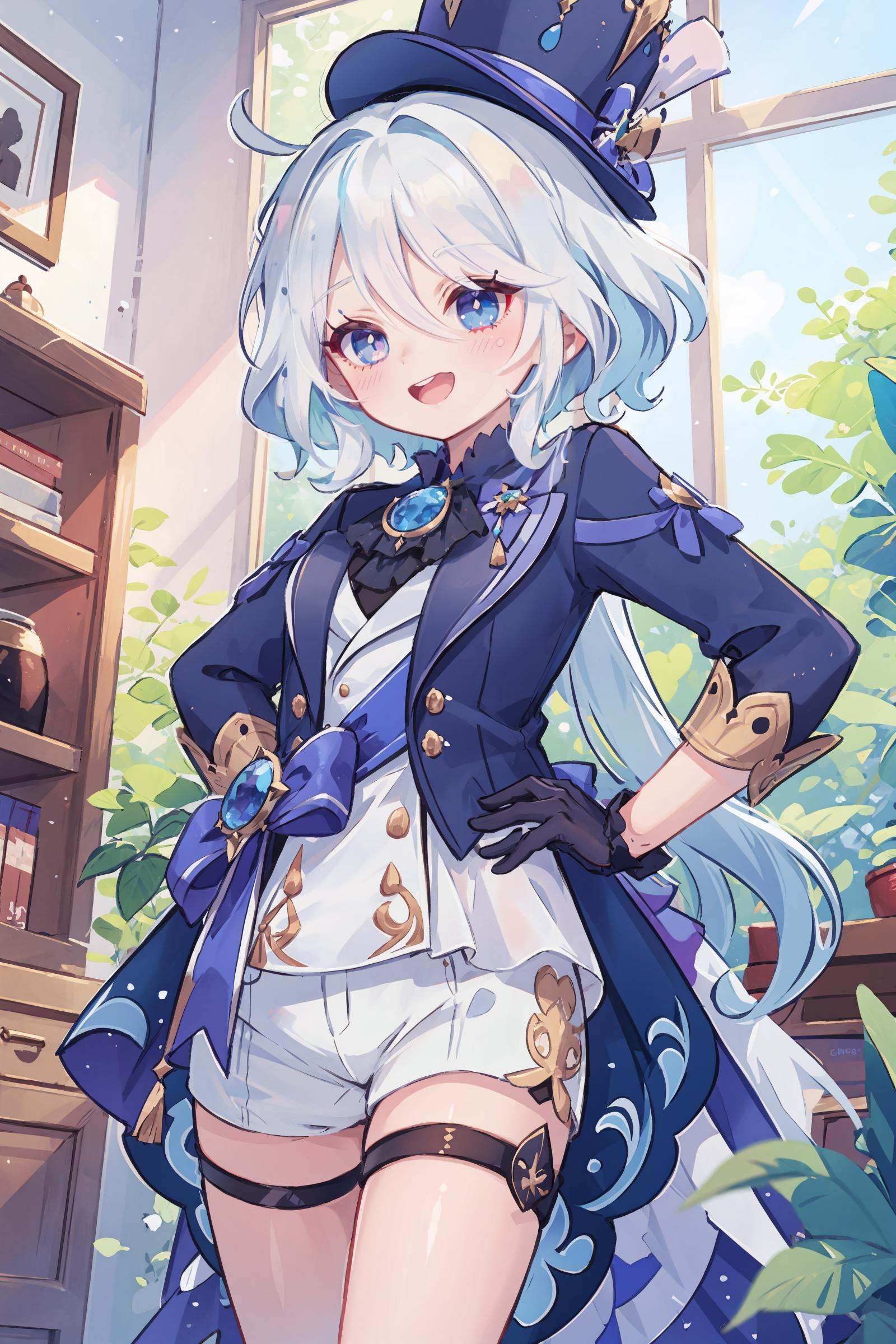 1girl,  furina \(genshin impact\),  heterochromia on Tensor.Art