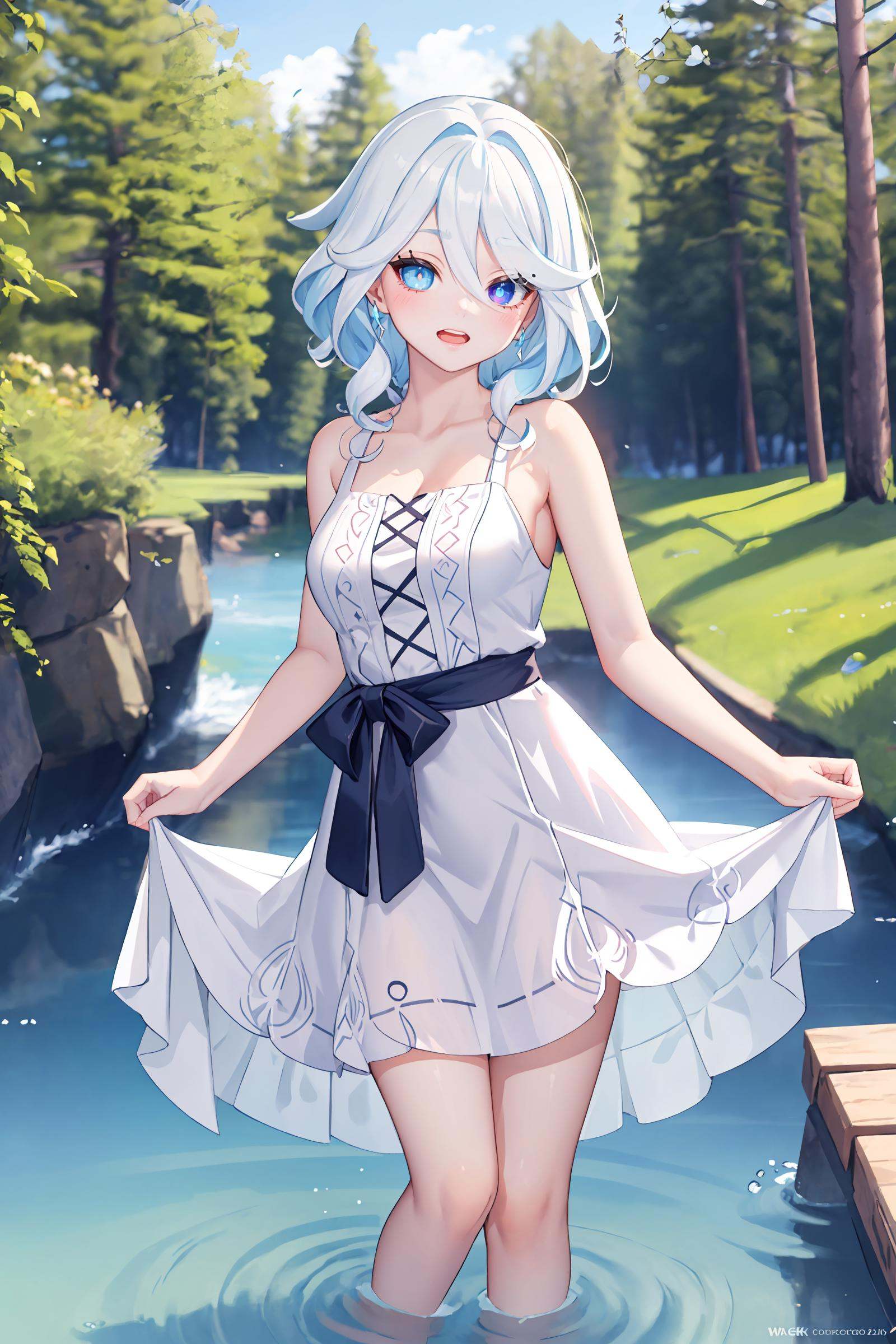 1girl,  furina \(genshin impact\),  heterochromia on Tensor.Art