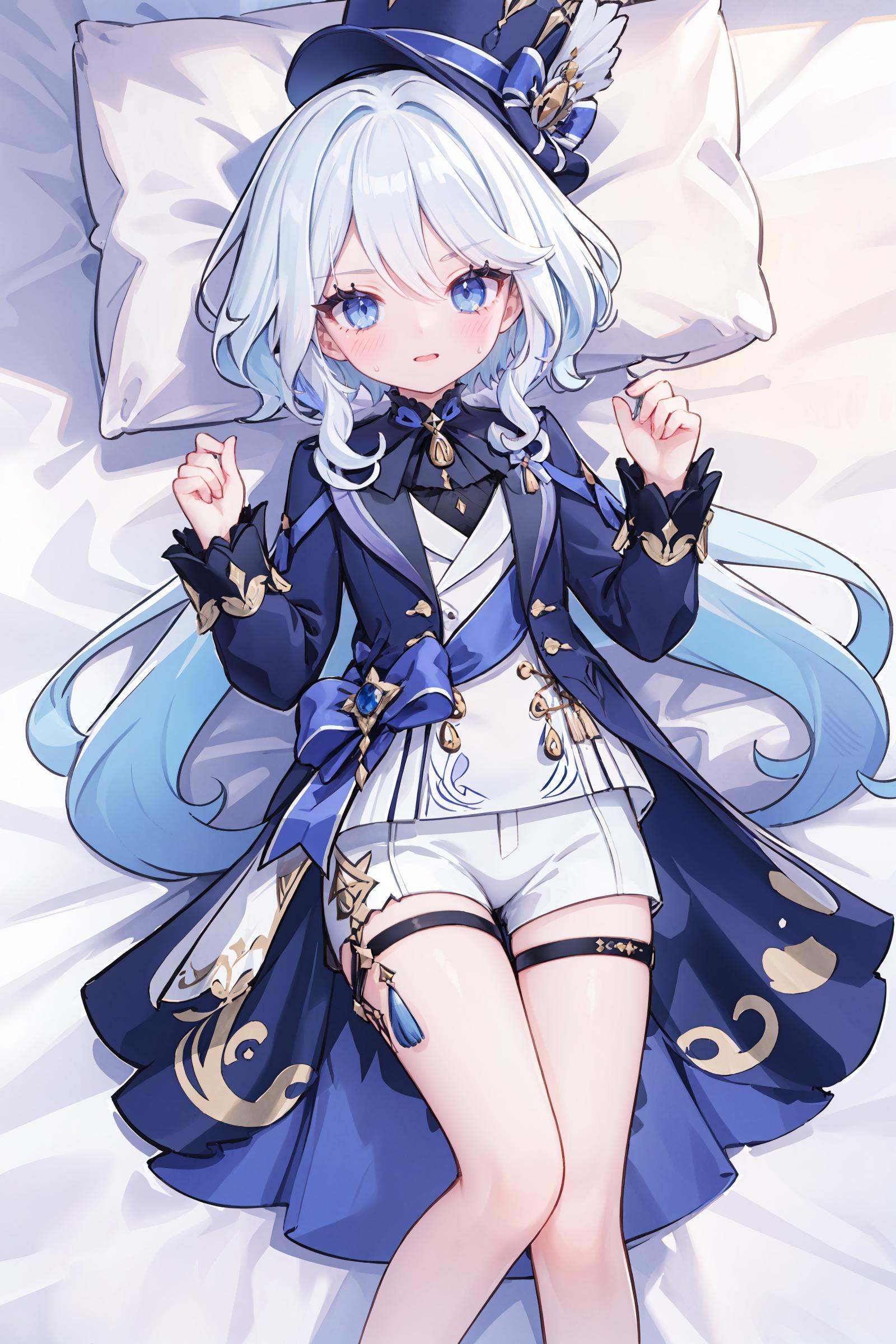1girl,  furina \(genshin impact\),  top hat on Tensor.Art