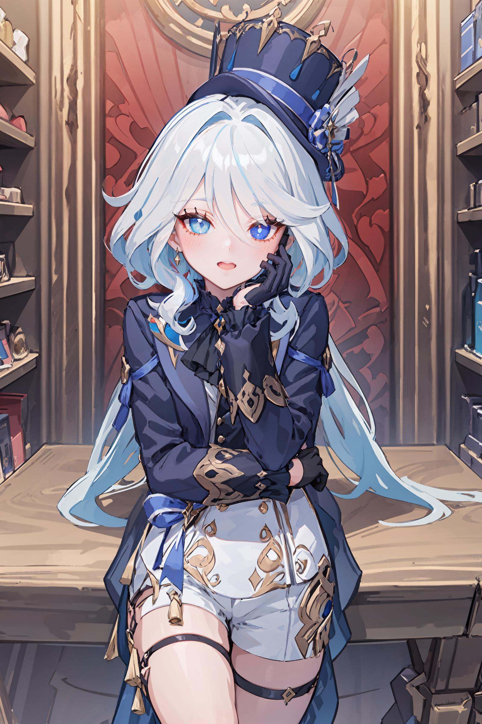 1girl,  furina \(genshin impact\),  heterochromia on Tensor.Art