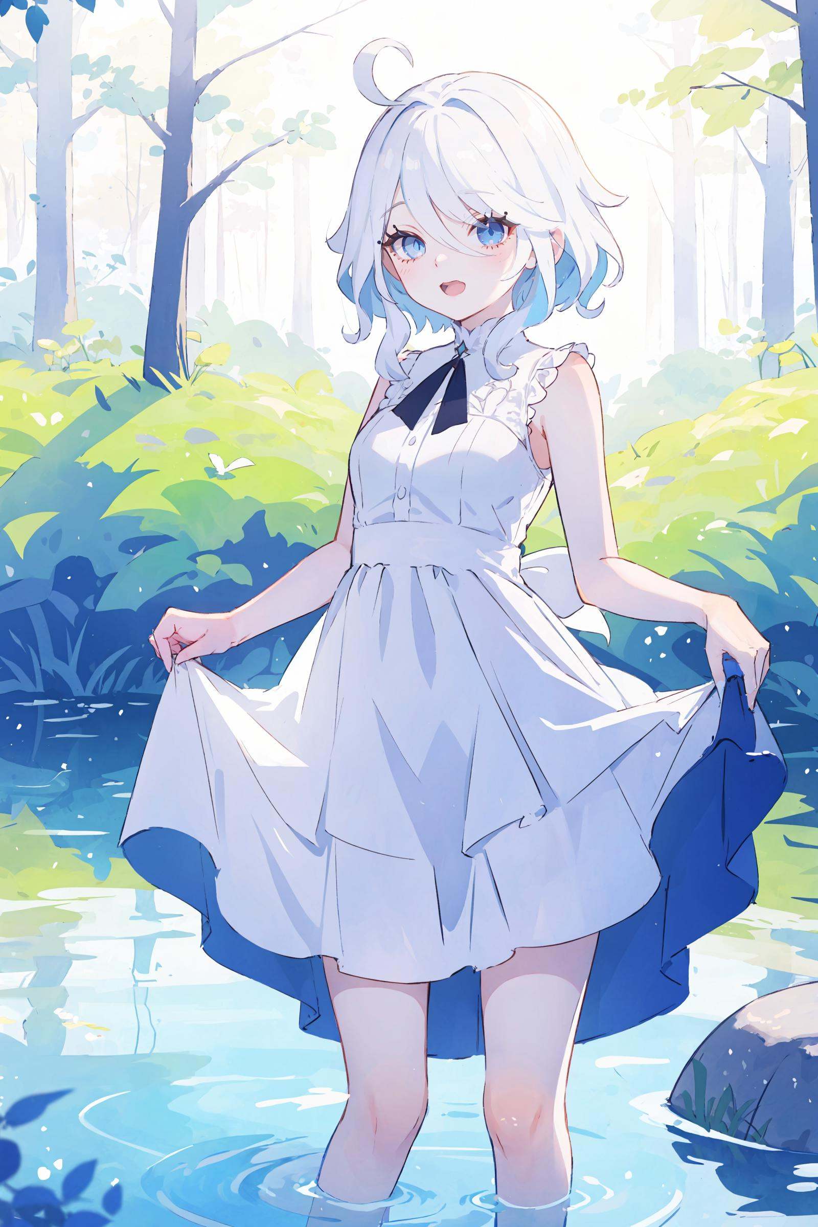 1girl,  furina \(genshin impact\),  heterochromia on Tensor.Art
