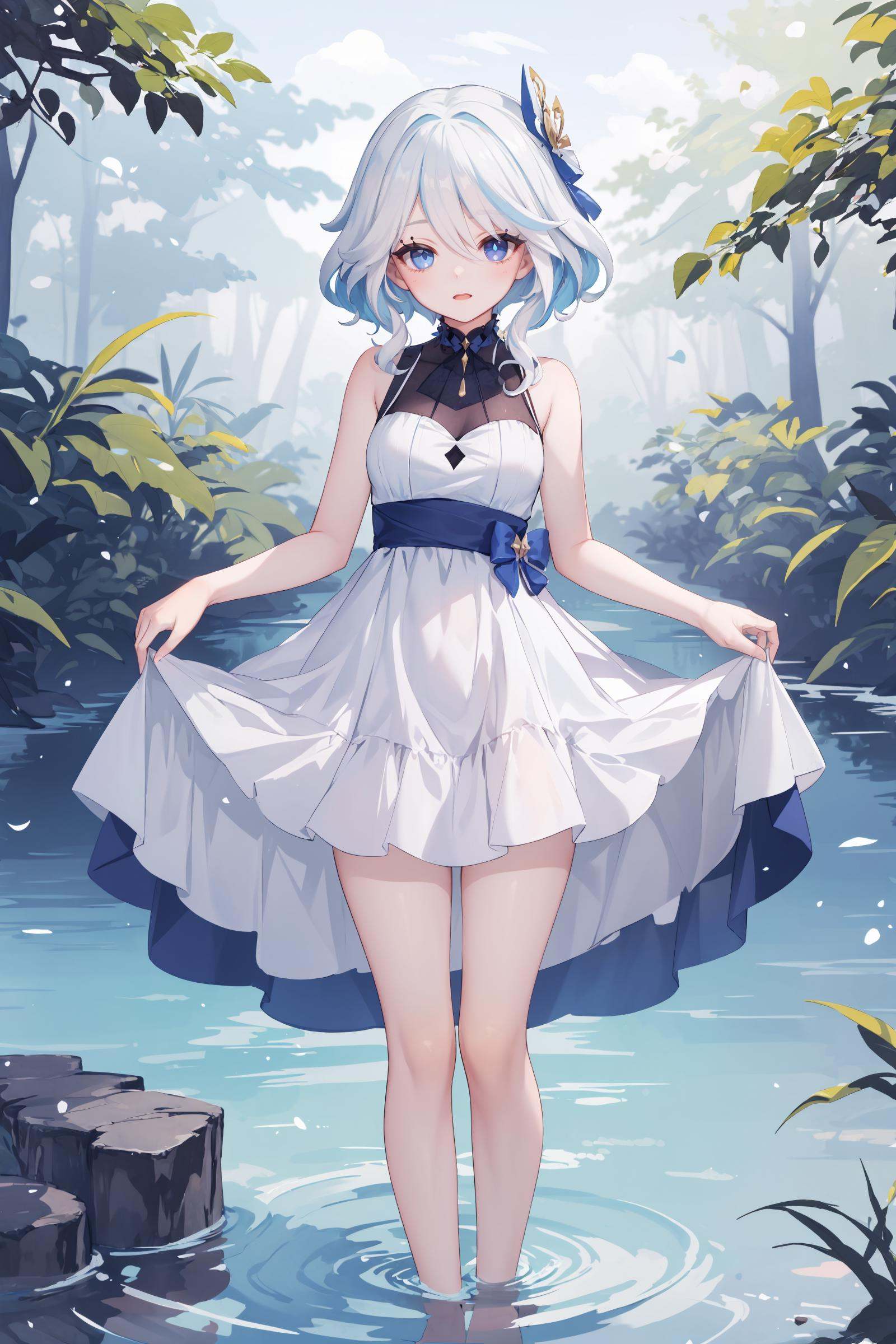 1girl,  furina \(genshin impact\),  heterochromia on Tensor.Art