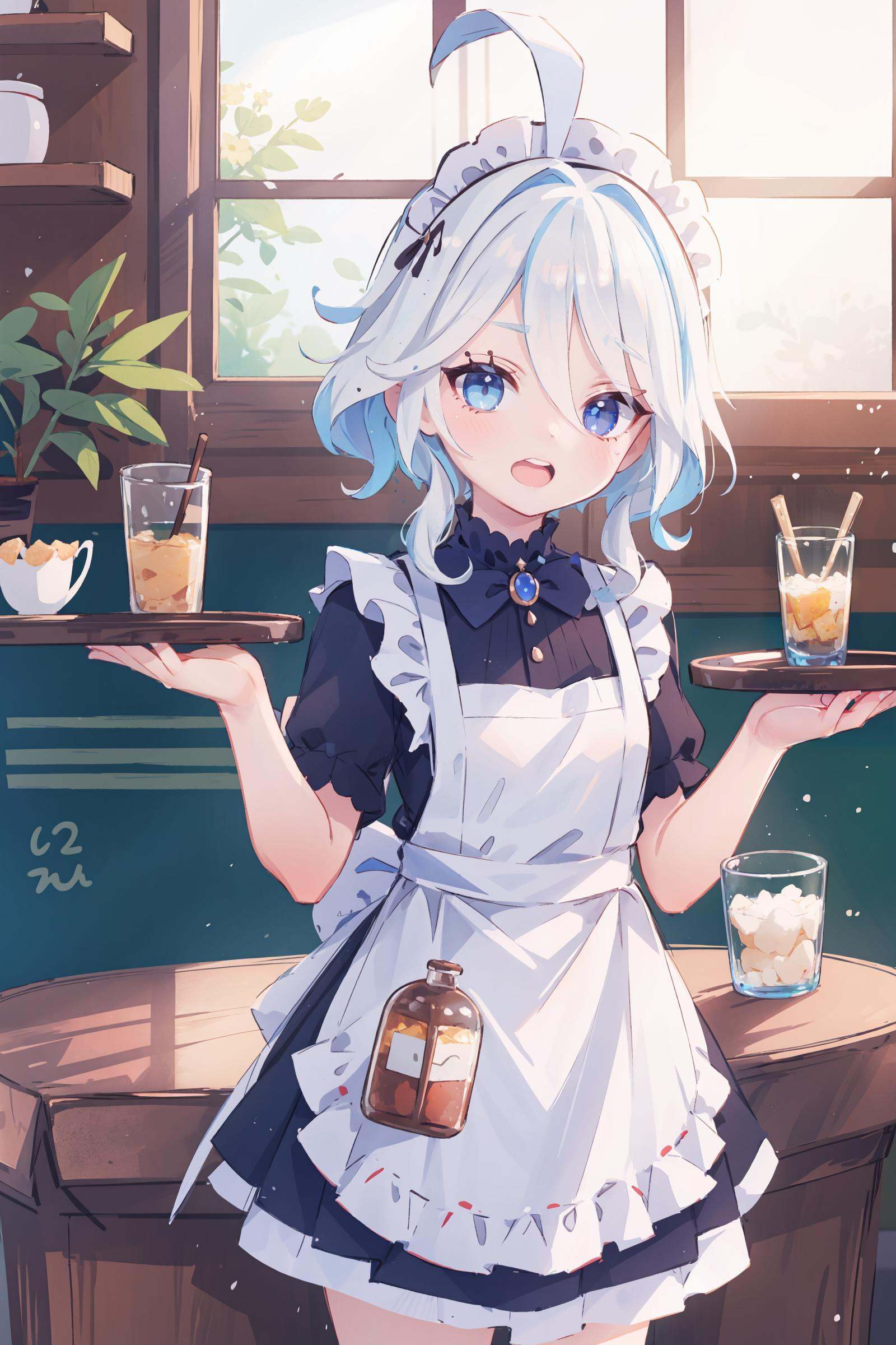 1girl,  furina \(genshin impact\),  heterochromia on Tensor.Art