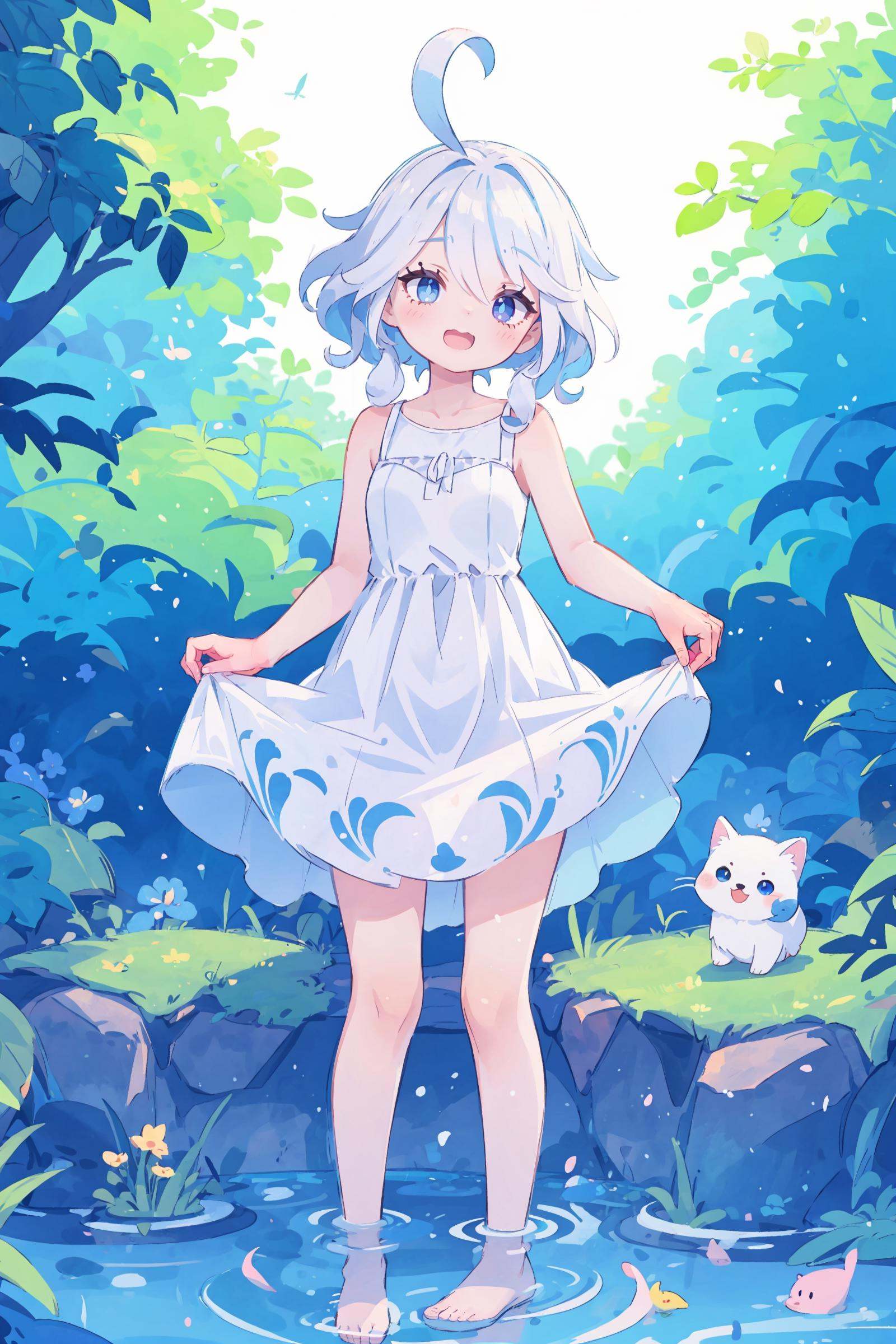 1girl,  furina \(genshin impact\),  heterochromia on Tensor.Art