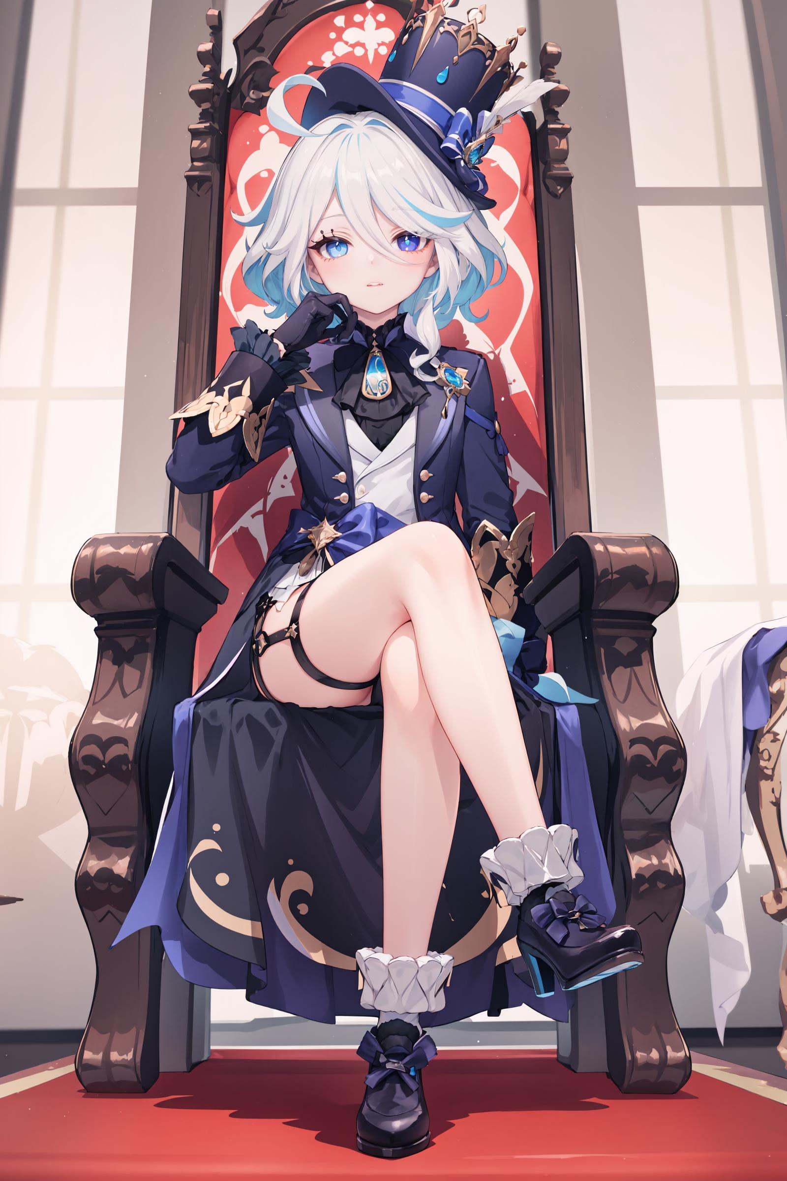 1girl,  furina \(genshin impact\),  heterochromia on Tensor.Art